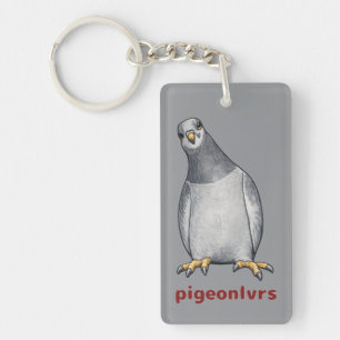 Sweet rectangular pigeon keychain