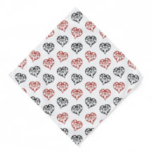 Sweet Red and Black Blazing Heart outline Pattern