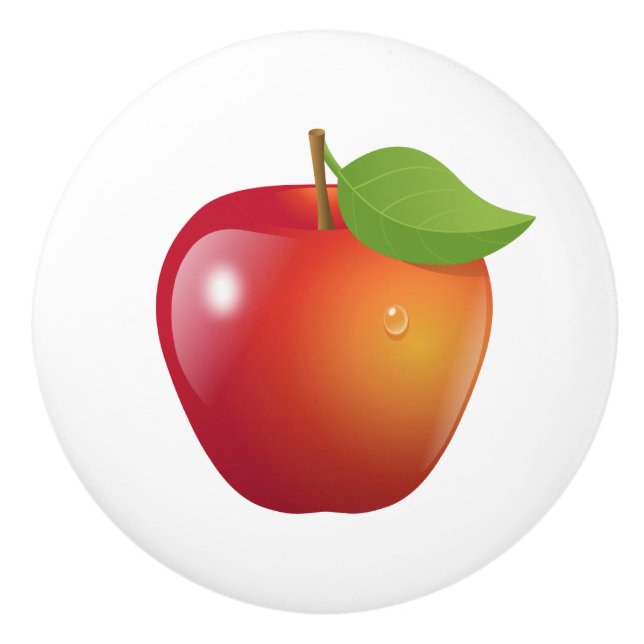 Sweet Red Apple Ceramic Knob (Front)