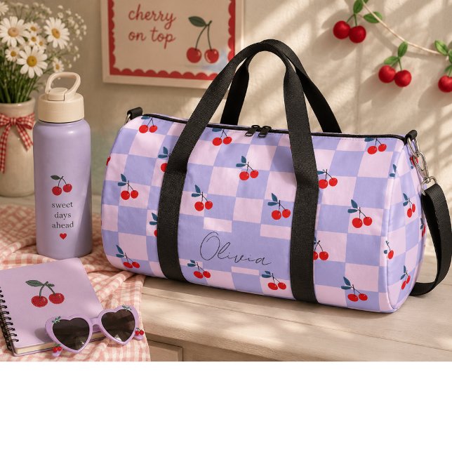 Sweet red cherries  duffle bag (Creator Uploaded)