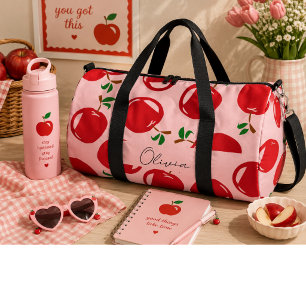 Sweet red cherries  duffle bag