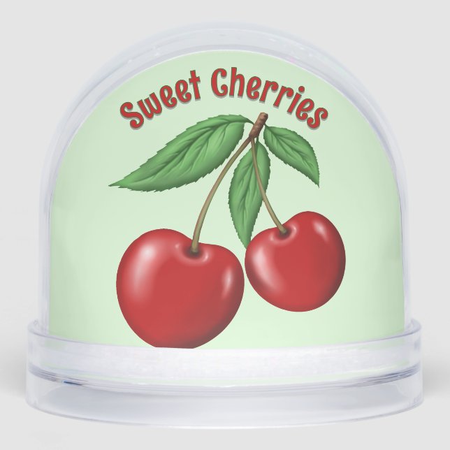Sweet Red Cherries Personalized Snowglobe (Front)