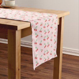 Sweet Red Cherry Pattern Short Table Runner