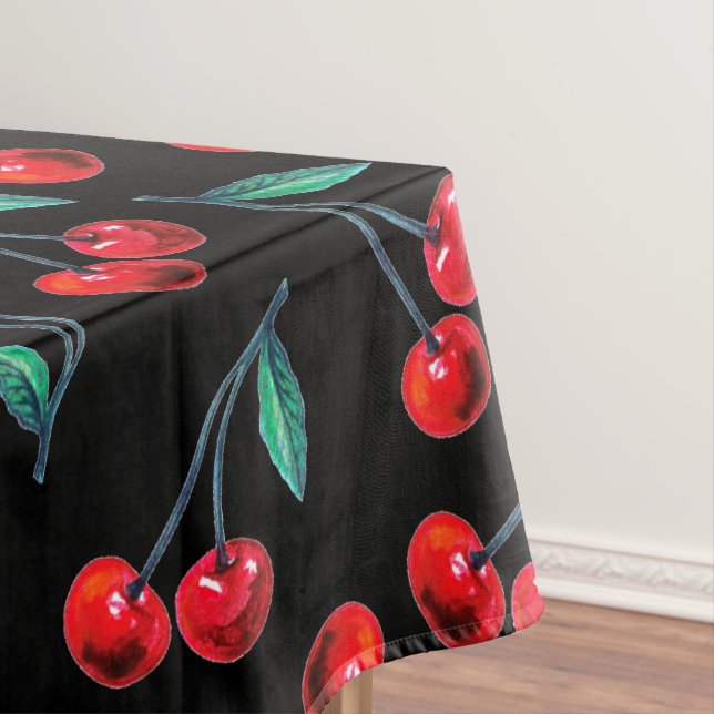 Sweet Red Cherry Pattern Tablecloth (In Situ)