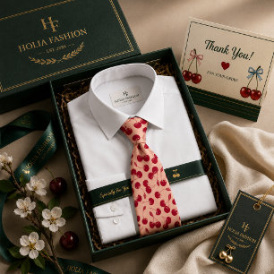 Sweet Red Cherry Pattern Tie