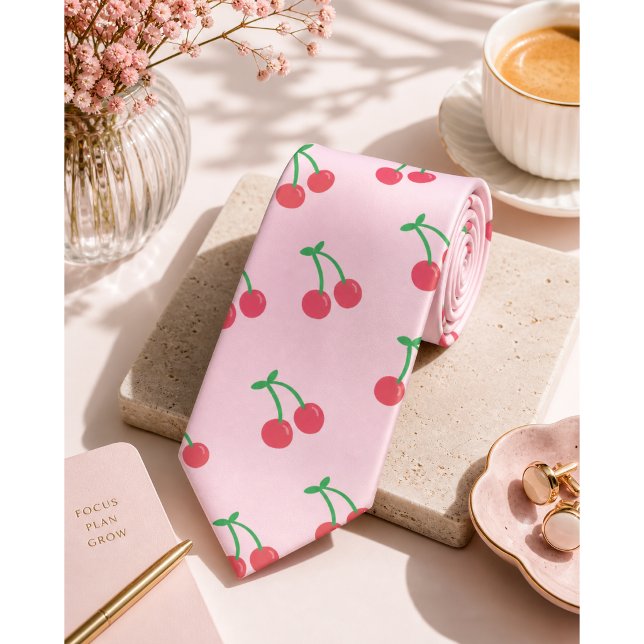 Sweet Red Cherry Pattern Tie (Creator Uploaded)