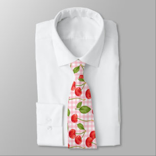 Sweet Red Cherry Pattern Tie