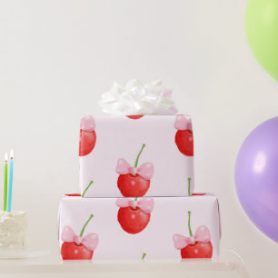 Sweet Red Cherry Pattern Wrapping Paper