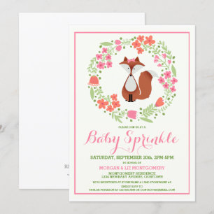 Sweet Red Fox Baby Sprinkle Invitation