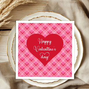 Sweet Red Hearts Cute Valentine Table Decor Napkin