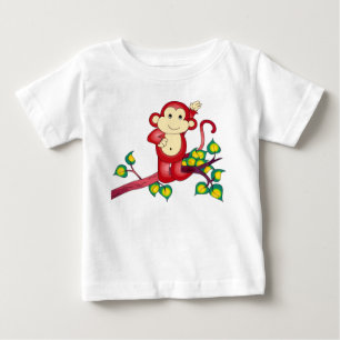 Sweet Red Monkey Baby Shirt