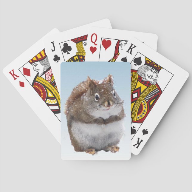 Sweet Red Squirrel Playing Cards (Back)