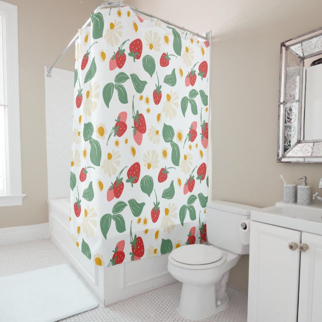 Sweet Red Strawberry & Green Leaves Pattern (In Situ)