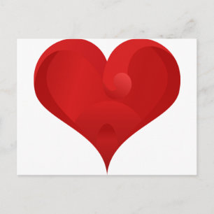 Sweet Red Valentine Love Heart Holiday Postcard
