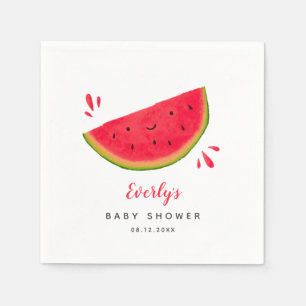 Sweet Red Watermelon Summer Baby Shower Napkin