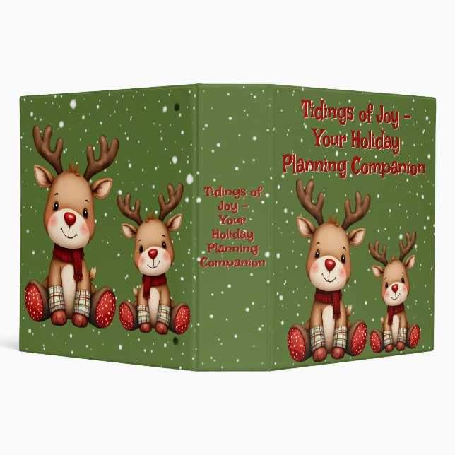 Sweet Reindeer Pair in Holiday Snowfall Binder (Background)
