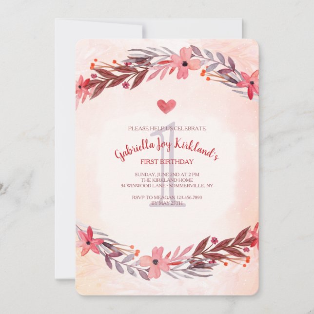 Sweet Remembrance Invitation (Front)