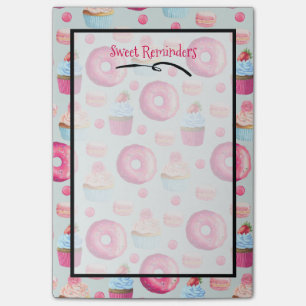Sweet Reminders Doughnut Macaron And Cupcake Patte Post-it Notes