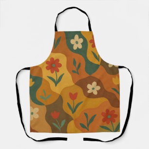 Sweet Retro Country Garden Pattern Apron