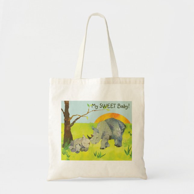 Sweet Rhinos Baby Diaper Tote Bag (Front)