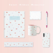 Sweet Ribbon Stripe Pink Mug