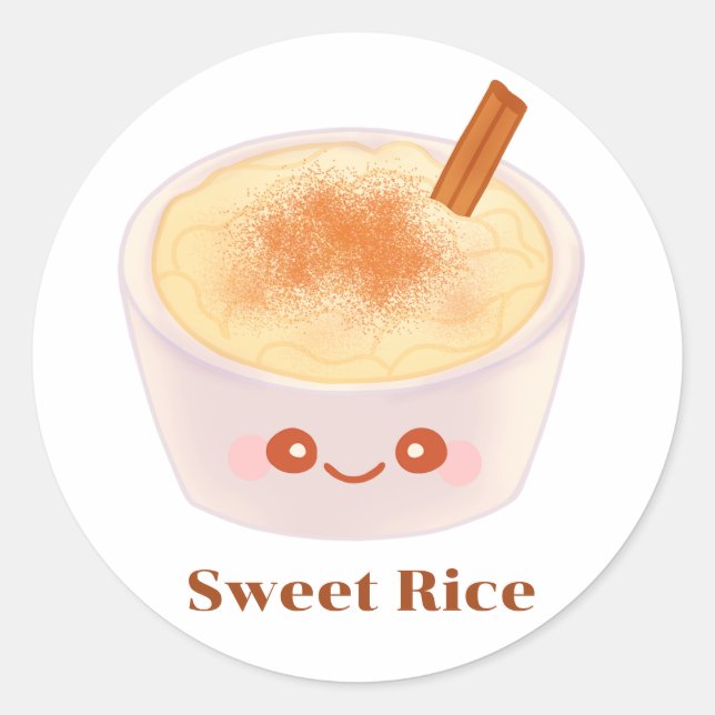 Sweet Rice pudding Arroz Con Leche Mexicano  Classic Round Sticker (Front)