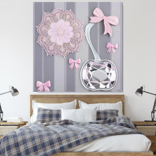 Sweet Romance Crystal Cherry & Lace Wedding Canvas Print