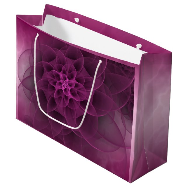 Sweet Romance Fuchsia Marble Large Gift Bag (Front Angled)