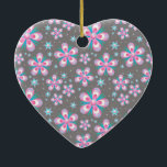 Sweet Romantic  Abstract Pink Flowers Pattern Ceramic Ornament<br><div class="desc">Sweet Romantic  Abstract Pink Flowers Pattern</div>