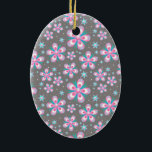Sweet Romantic  Abstract Pink Flowers Pattern Ceramic Ornament<br><div class="desc">Sweet Romantic  Abstract Pink Flowers Pattern</div>