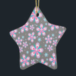 Sweet Romantic  Abstract Pink Flowers Pattern Ceramic Ornament<br><div class="desc">Sweet Romantic  Abstract Pink Flowers Pattern</div>