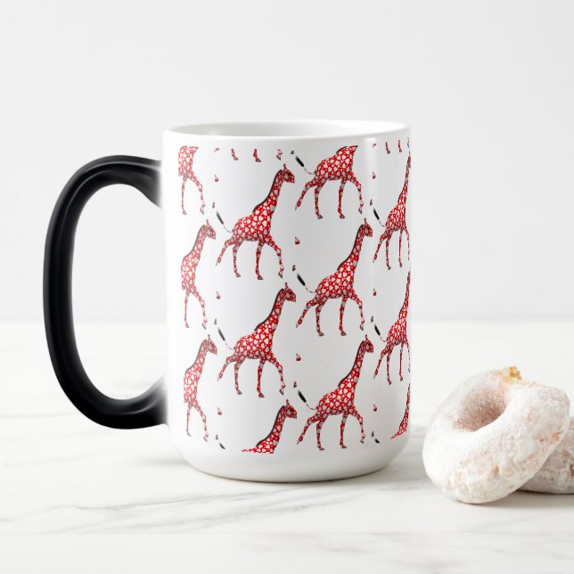 Sweet Romantic Giraffes Magic Mug (With Donut)