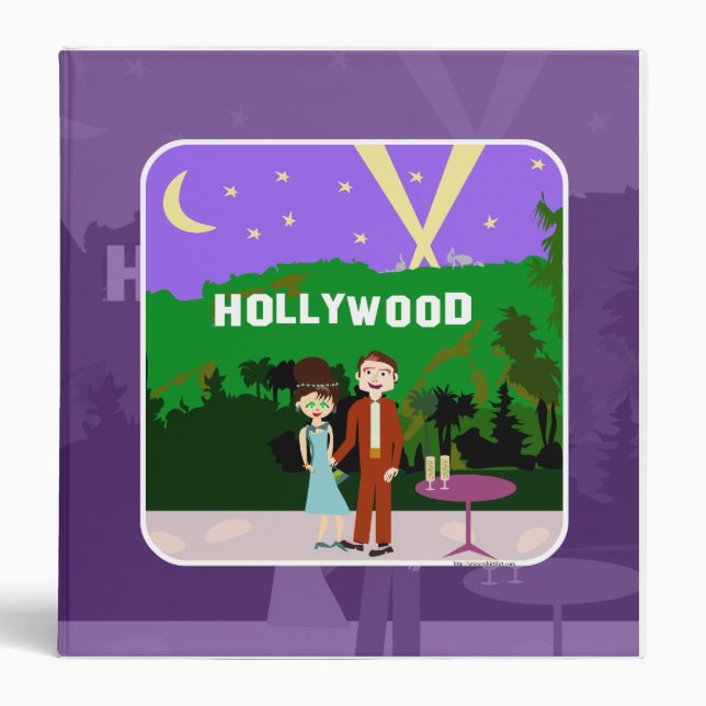 Sweet Romantic Hollywood Retro Character Art  Binder (Front)
