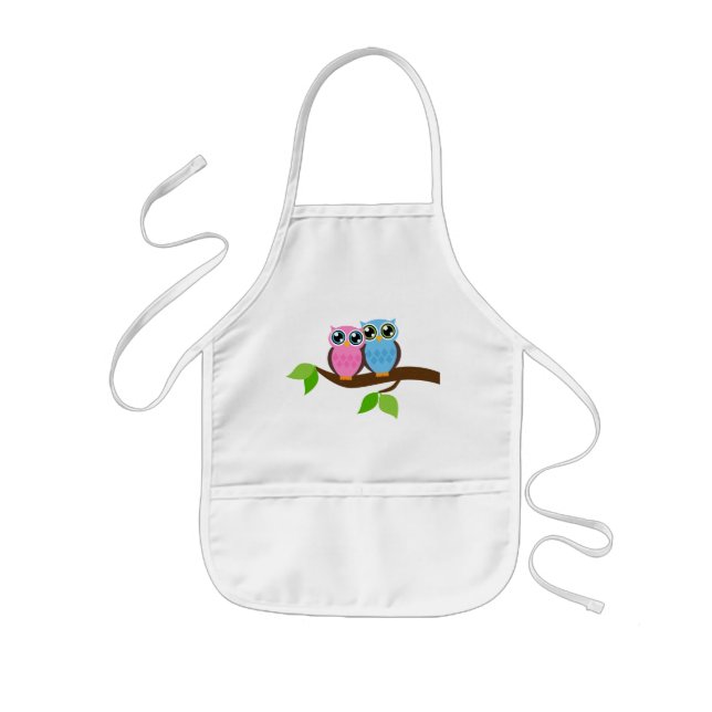 Sweet Romantic Owls Kids Apron (Front)