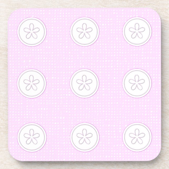 sweet romantic pink wallpaper coaster (Front)