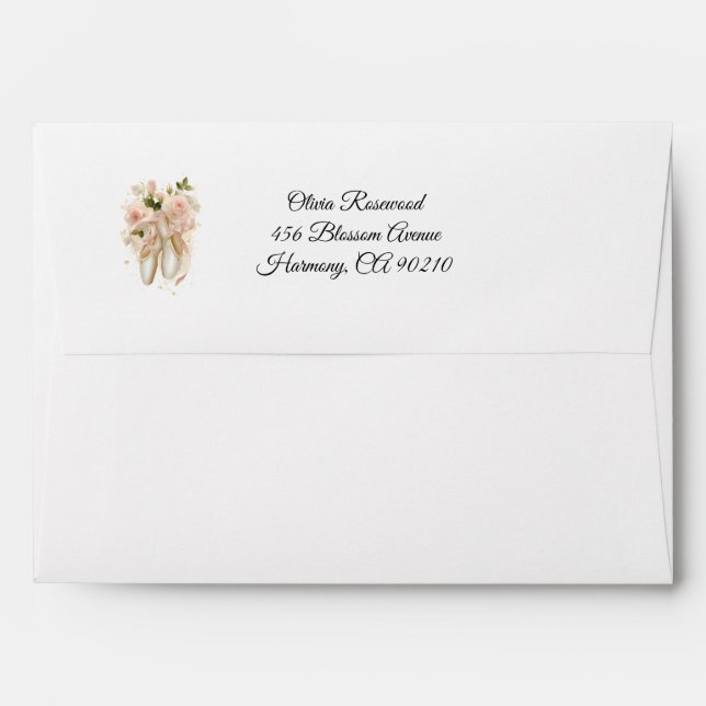Sweet Rosé Ballet Soirée, custom Envelope (Back (Top Flap))