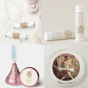Sweet Rosé Ballet Soirée, custom Round Pillow