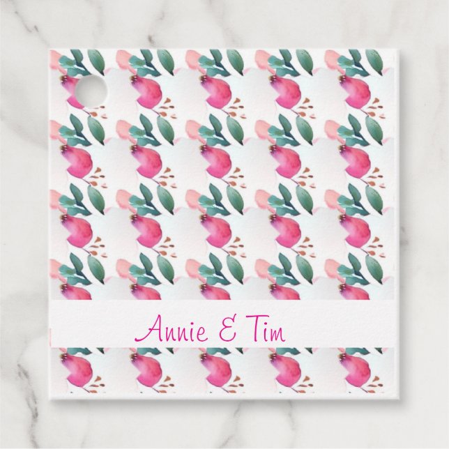 Sweet rose bud art favour tags (Front)
