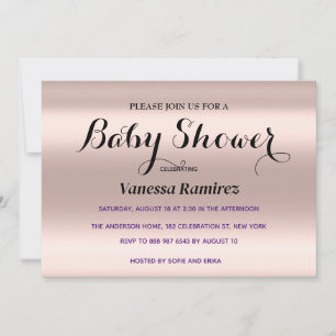 Sweet rose gold baby gift invitation