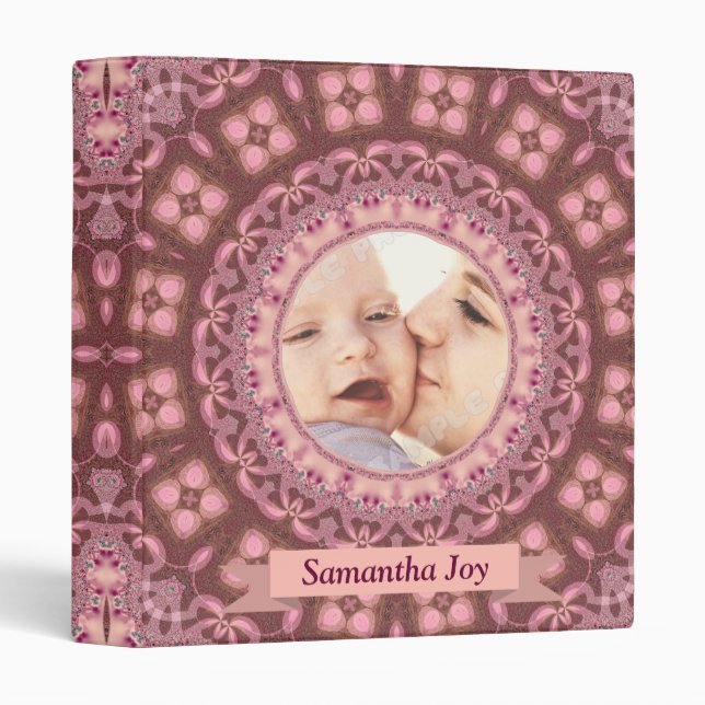 Sweet Rose Pays Dentelle bébé fille Classeur d'alb (Devant/Côté)