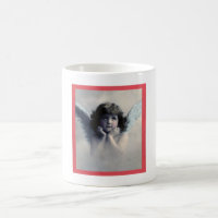 Sweet Rosy Cheeked Vintage Angel in Clouds