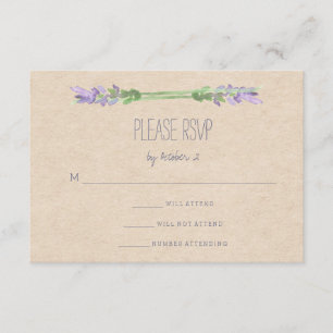 Sweet Rustic Purple Lavender on Kraft Look RSVP