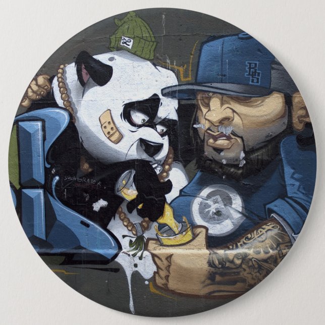 Sweet Sad Panda Found A Buddy 6 Inch Round Button (Front)