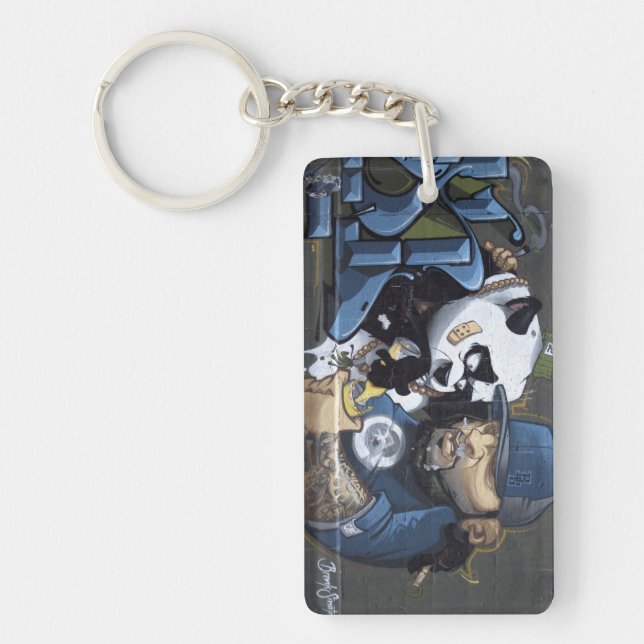 Sweet Sad Panda Found A Buddy Keychain (Front)