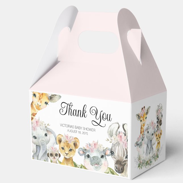 Sweet Safari Animals Baby Shower Favour Box (Creator Uploaded)