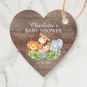 Sweet Safari Animals Baby Shower Favour Gift Tag