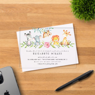 Sweet Safari Animals Baby Shower Invitation