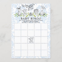 Sweet Safari Animals BINGO Baby Shower Game