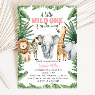 Sweet Safari Animaux Baby shower Invitation