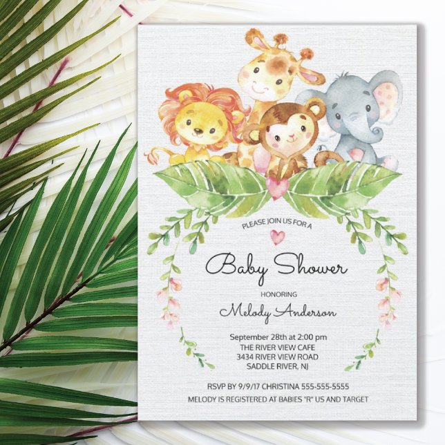 Sweet Safari Jungle Baby shower Invitation (Créateur téléchargé)